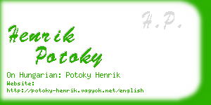 henrik potoky business card